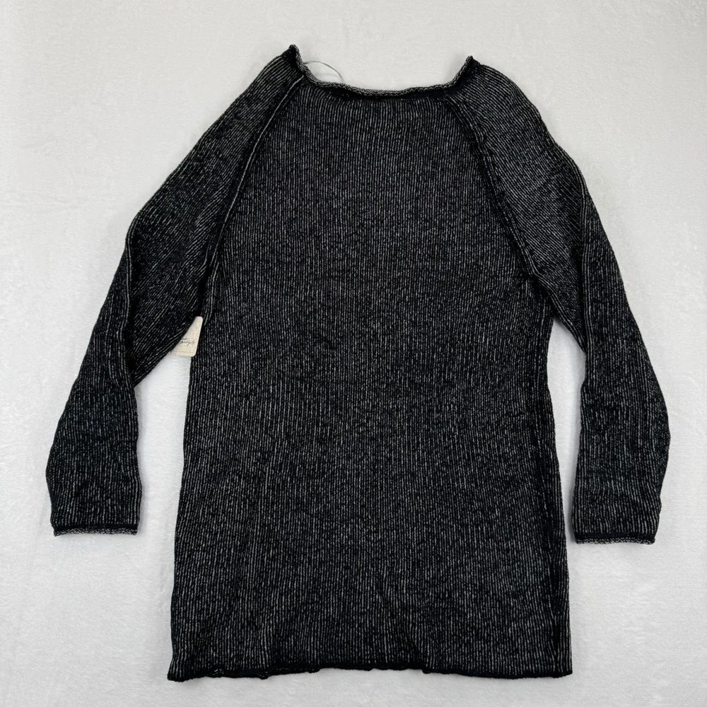 Free People Onyx Combo Ribbed Knit‎ Long Sleeve Tunic Sweater XS MSRP $168